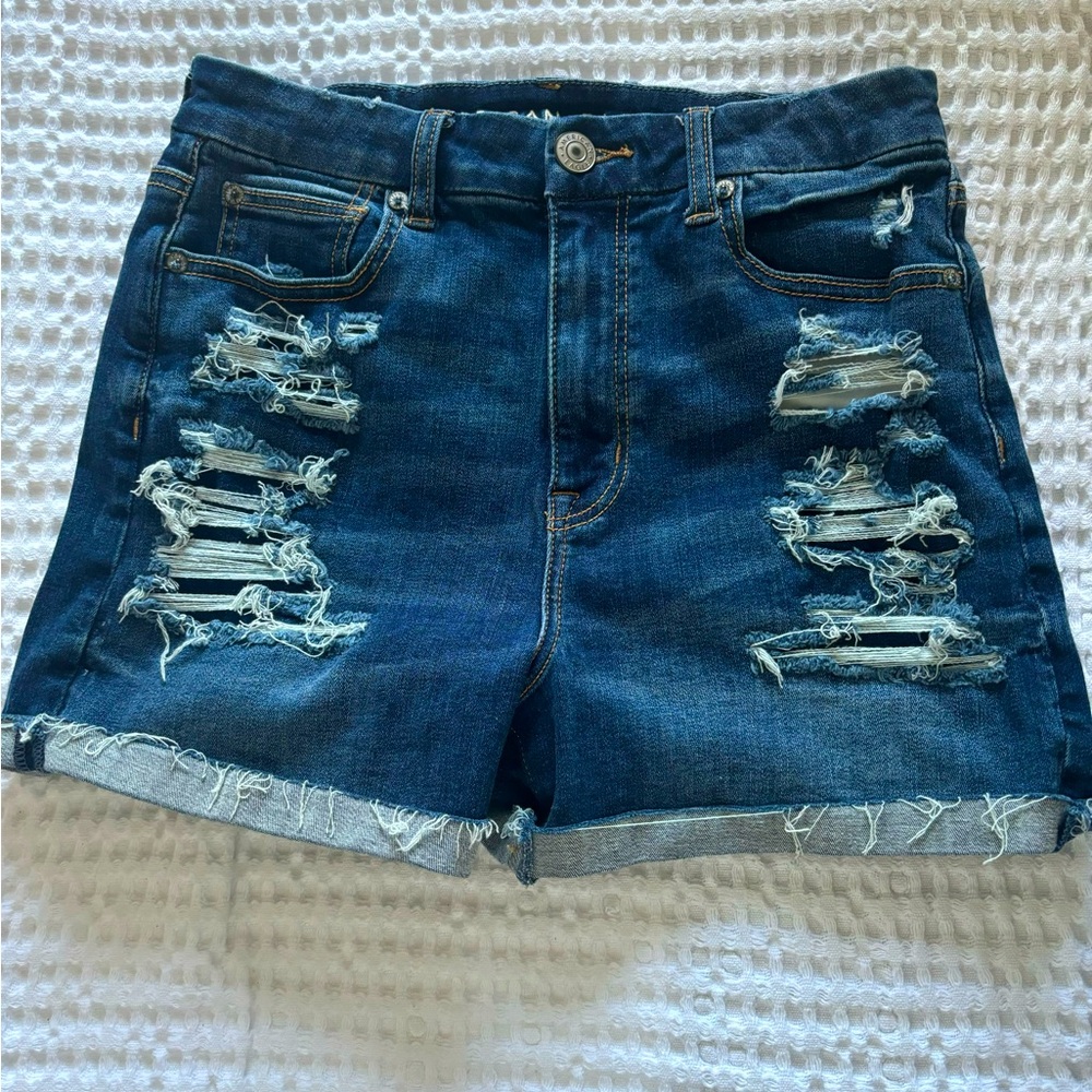 American eagle curvy hi rise shortie size 6 denim shorts